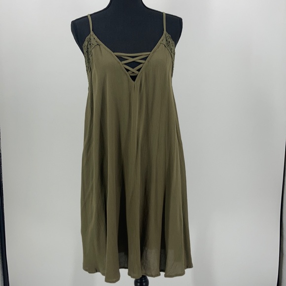 Roxy Other - Roxy V-Neck Criss Cross Cover Up Olive Green M
